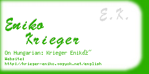 eniko krieger business card